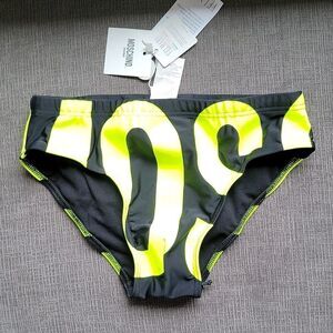 Moschino Men's Neon Yellow Swim Beach Bikini Briefs Bottom size XSMALL